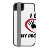 私は私の犬の装飾用クッションが大好き INCIPIO iPhoneウォレットケース (フォリオ裏面)