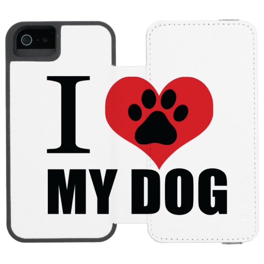 私は私の犬の装飾用クッションが大好き INCIPIO iPhoneウォレットケース (フォリオ Open)