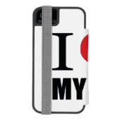 私は私の犬の装飾用クッションが大好き INCIPIO iPhoneウォレットケース (フォリオ裏面)