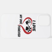 私は私の犬の装飾用クッションが大好き iPhoneケース (裏面横)