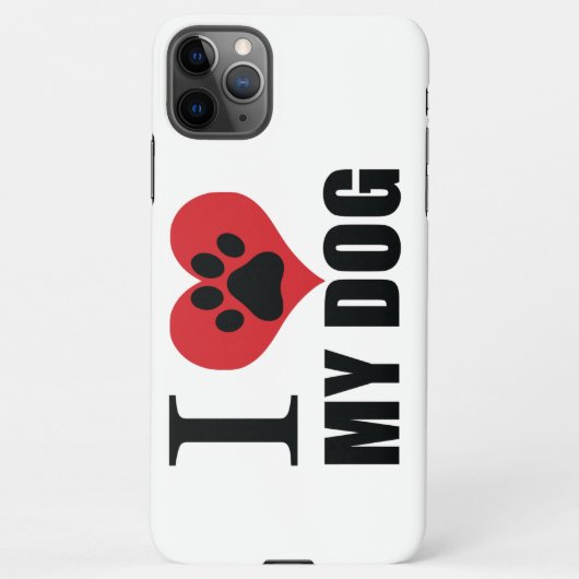 私は私の犬の装飾用クッションが大好き iPhoneケース (裏面)