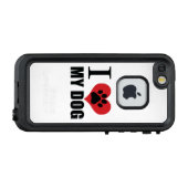 私は私の犬の装飾用クッションが大好き LifeProof iPhoneケース (裏面横)