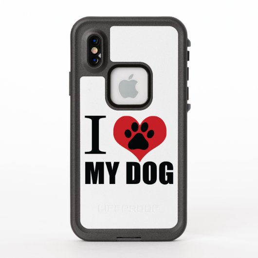 私は私の犬の装飾用クッションが大好き LifeProof iPhoneケース (裏面)