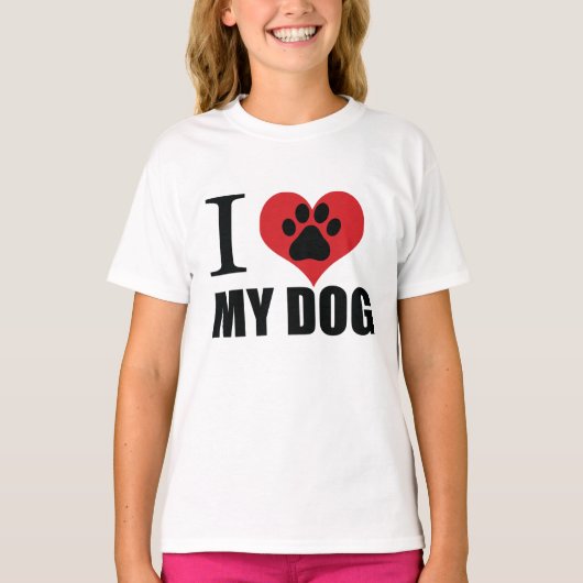 私は私の犬の装飾用クッションが大好き Tシャツ (正面)