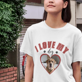 私は私の犬の赤い犬の愛パーソナライズされたの写真 Tシャツ