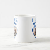 私は私の犬の青いハート写真犬の名前 コーヒーマグカップ (中央)