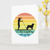 私は私の犬のSUPと一緒に食べたい カード (黄色い花)