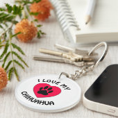 私は私の犬を愛している キーホルダー (正面右)