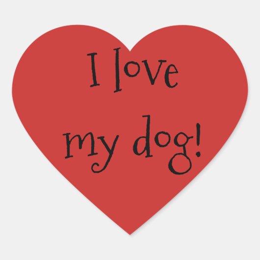 私は私の犬を愛している!ハートシール ハートシール (正面)