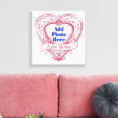 私は私の犬を愛している！フォト赤いハート キャンバスプリント (インサイチュ (リビング))