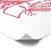 私は私の犬を愛している!フォト赤いハート ポスター (角)