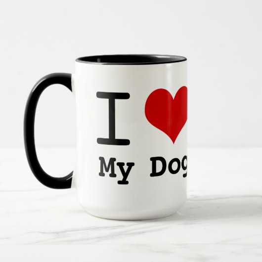 私は私の犬を愛している マグカップ (左)
