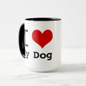 私は私の犬を愛している マグカップ (正面左)