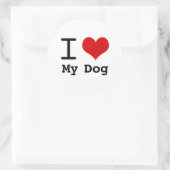 私は私の犬を愛している ラウンドシール (バッグ)