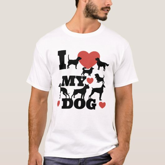 私は私の犬を愛している Tシャツ (正面)