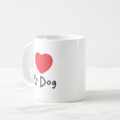 私は私の犬を愛します コーヒーマグカップ (正面左)