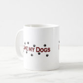 私は私の犬を愛します コーヒーマグカップ (正面左)