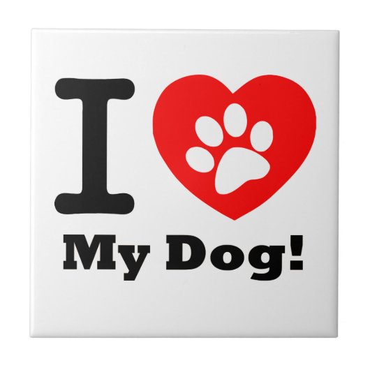 私は私の犬を愛します タイル (正面)