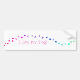 私は私の犬を愛します! バンパーステッカー