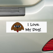 私は私の犬を愛します! バンパーステッカー (車上)