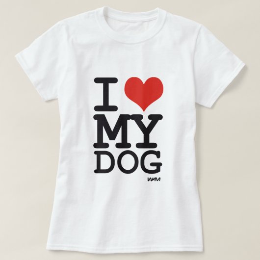 私は私の犬を愛します Tシャツ (デザイン正面)