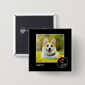 私は私の犬を愛し、カスタム写真 – ペット好き 缶バッジ (正面&裏面)