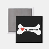 私は私の犬を愛する – 犬の骨 マグネット (正面/裏面)
