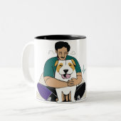 私は私の犬を愛する – 男性版4 ツートーンマグカップ (正面左)