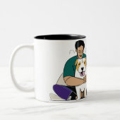 私は私の犬を愛する – 男性版4 ツートーンマグカップ (左)