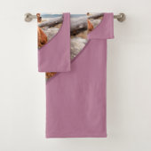 私は私の犬ピンクのハートペット名写真が大好き バスタオルセット (インサイチュ)