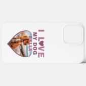 私は私の犬ピンクのハートペット名写真が大好き Case-Mate iPhoneケース (裏面 (横))