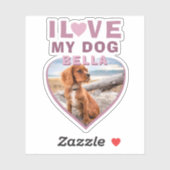 私は私の犬ピンクのハート写真ペット名が大好き シール (シート)