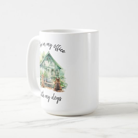 私は私の犬園犬の恋人とオフィスに来る コーヒーマグカップ (正面左)