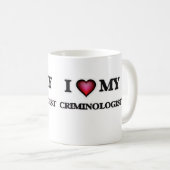 私は私の犯罪学者を愛します コーヒーマグカップ (正面右)
