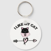 私は私の猫が好き,猫好きギフト キーホルダー (正面)