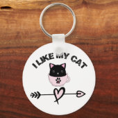 私は私の猫が好き,猫好きギフト キーホルダー (正面)