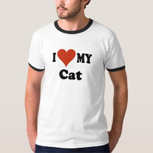 私は私の猫のギフトおよび服装を愛します Tシャツ (正面)