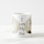 私は私の猫のマグを愛します コーヒーマグカップ (中央)