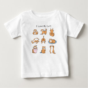 私は私の猫の幼児のTシャツを愛します ベビーTシャツ