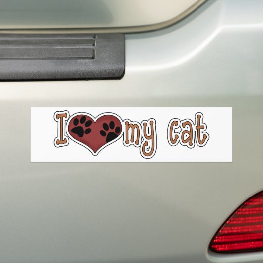 私は私の猫の*Bumper Sticker*を愛します バンパーステッカー (車上)
