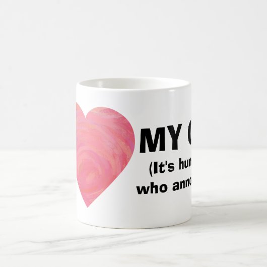 私は私の猫をハート、私を悩ませるのは人間だマグカップ コーヒーマグカップ (中央)
