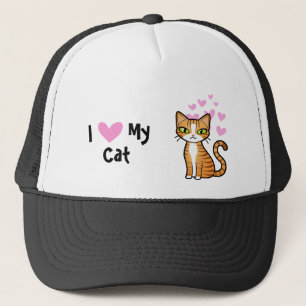 私は私の猫を愛します(あなた自身の漫画猫を設計して下さい) キャップ