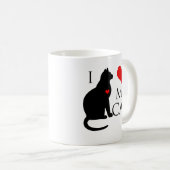 私は私の猫を愛します コーヒーマグカップ (正面右)