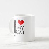 私は私の猫を愛します コーヒーマグカップ (正面左)