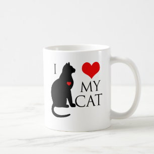 私は私の猫を愛します コーヒーマグカップ