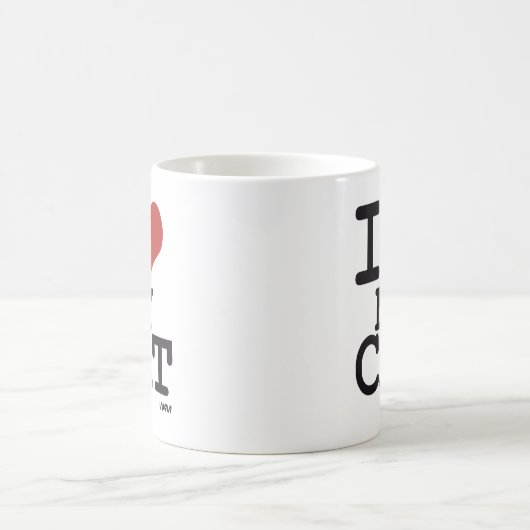 私は私の猫を愛します コーヒーマグカップ (中央)