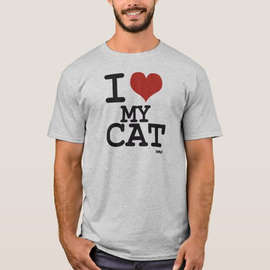 私は私の猫を愛します Tシャツ (正面)