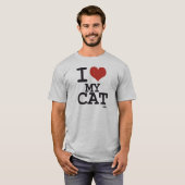 私は私の猫を愛します Tシャツ (正面フル)
