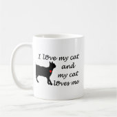 私は私の猫を愛し、私の猫は私を愛します コーヒーマグカップ (左)