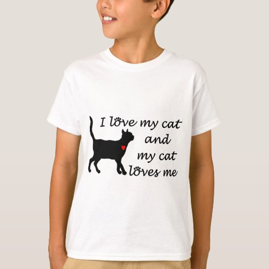 私は私の猫を愛し、私の猫は私を愛します Tシャツ (正面)